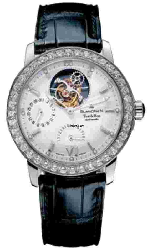 Blancpain Léman Tourbillon
Power Reserve 18K White Gold & Diamonds Mens Watch