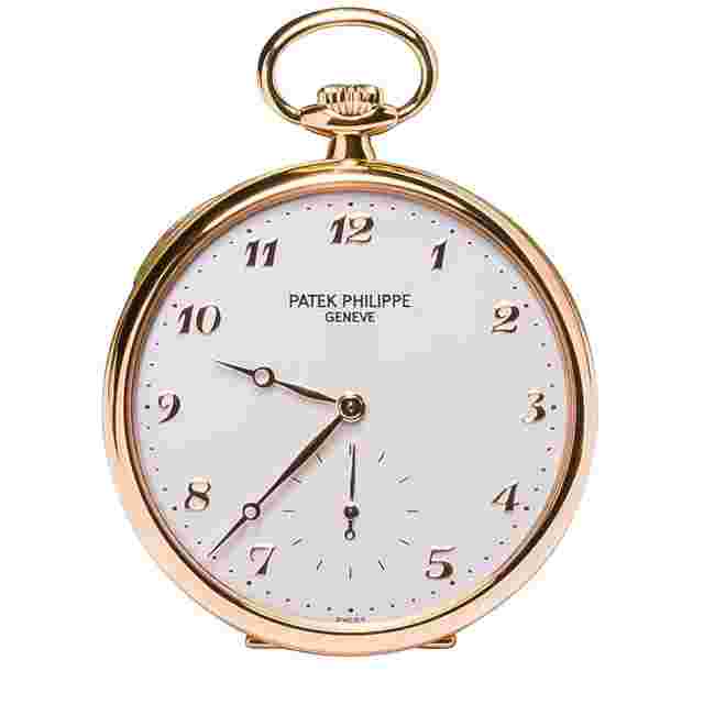Patek Philippe Pocket Watch
                           
                                 Modern 18K Yellow Gold Open Dial Pocket Men's Watch