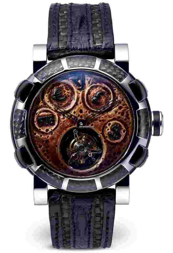 Romain Jerome
Rusted steel T-oxy III Tourbillon black Extreme Stainless Steel Mens Watch