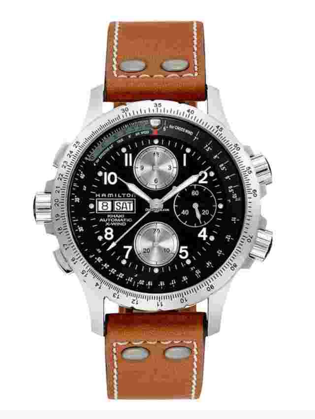 Hamilton Khaki X-Wind
                           
                                 H77616533 Khaki Aviation X-Wind Chrono 44mm Leather Auto Mens Watch