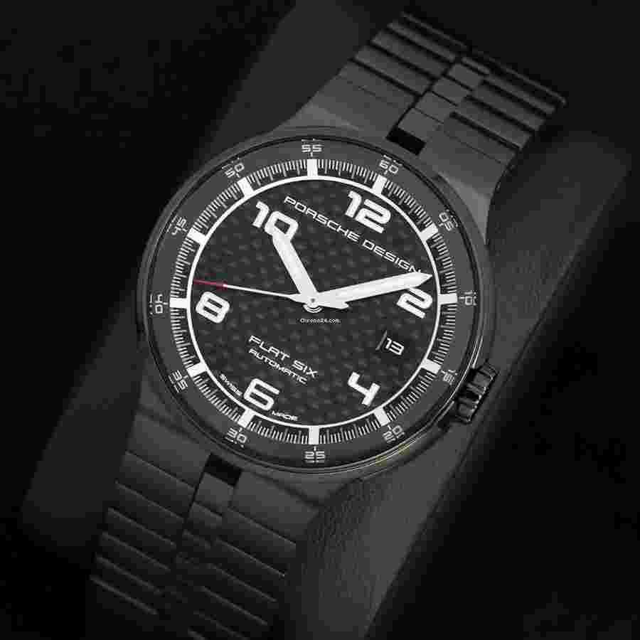 Porsche Design Flat Six
P' 6351 Automatic Black Physical Vapor Disposition Carbon Fiber Lume PVD 40mm Porsche