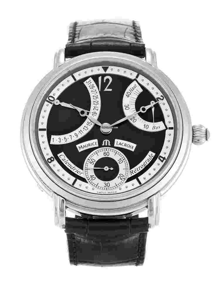 Maurice Lacroix Masterpiece
Calendrier Retrograde 43mm Black Guilloche MP6338-SS001-390