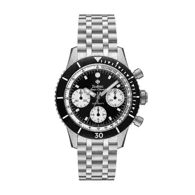 Zodiac
                           
                                 ZO3604 Sea-Chron Stainless Steel 42 mm Black Dial Automatic Men's Watch