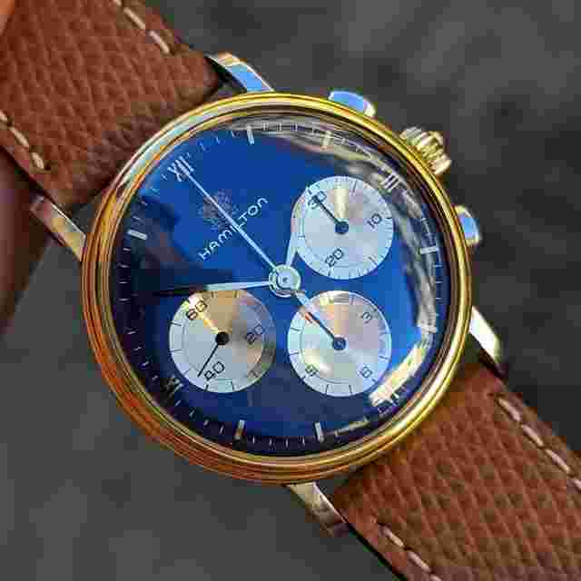 Hamilton
                           
                                 Chronograph Lemania 1873 Solid Gold 18kt 0.750 & Steel Tricompax