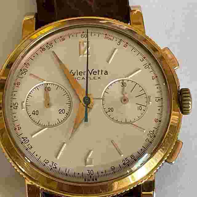 Wyler Vetta
                           
                                 Vintage Jumbo 40mm 18K Chronograph Valjoux 22 Movement