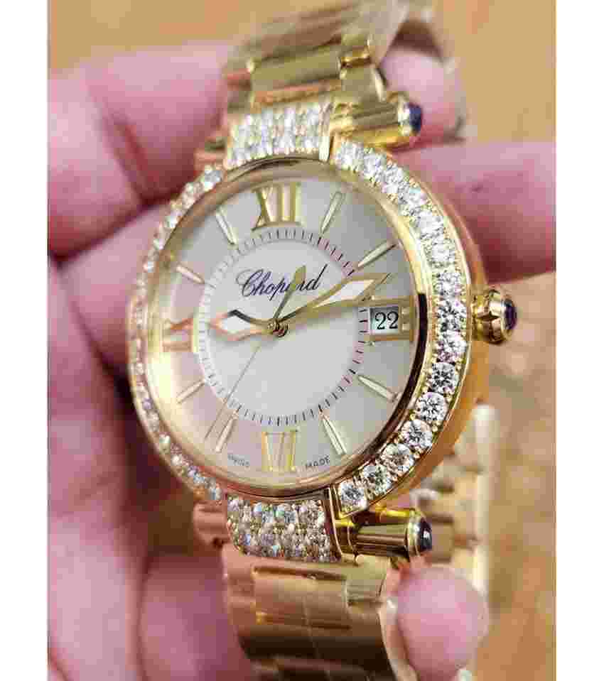 Chopard Imperiale
                           
                                 40mm Yellow Gold Mother Pearl Diamond Bezel NEW UNWORN FULL SET