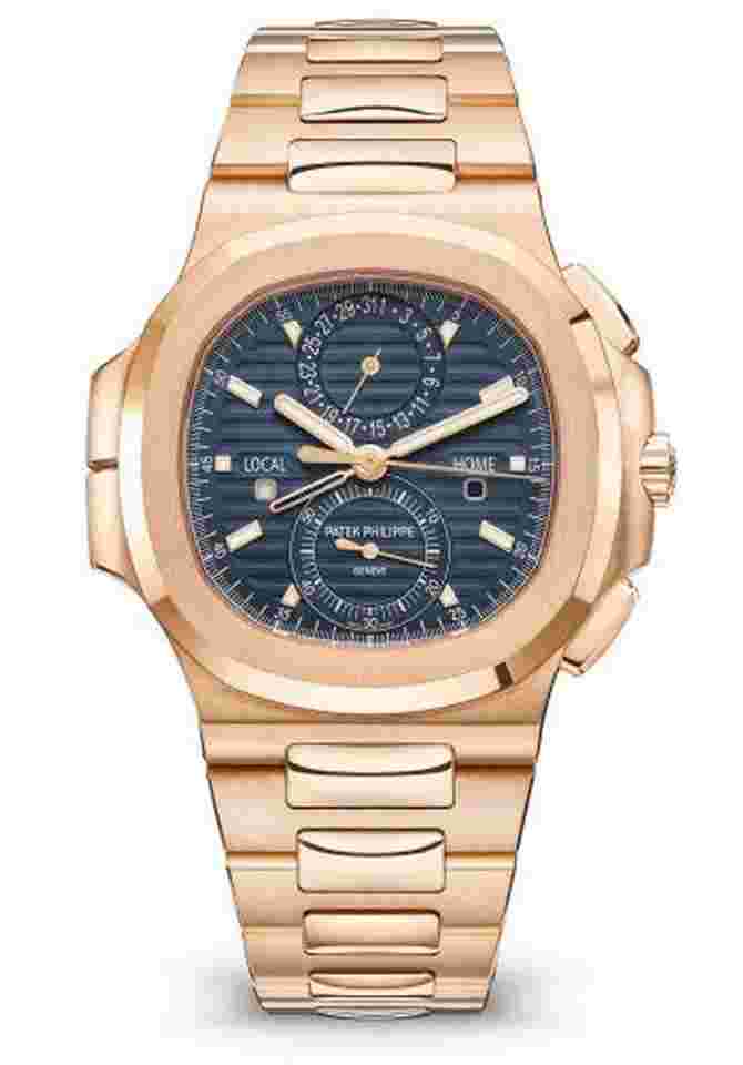 Patek Philippe Nautilus
                           
                                 Two Time Zones Flyback chronograph 18K Rose Gold Mens Watch