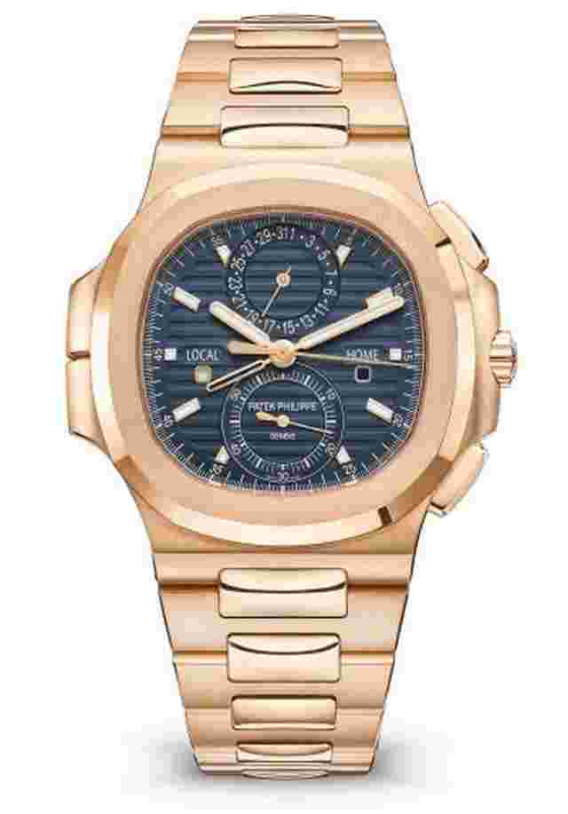 Patek Philippe Nautilus
                           
                                 Two Time Zones Flyback chronograph 18K Rose Gold Mens Watch