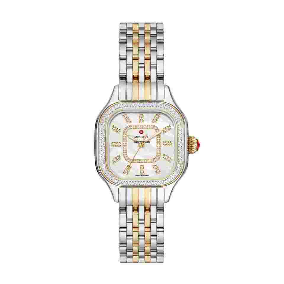 Michele
                           
                                 MWW33B000002 Meggie 29 mm Two Tone Steel Diamonds Quartz Women's Watch