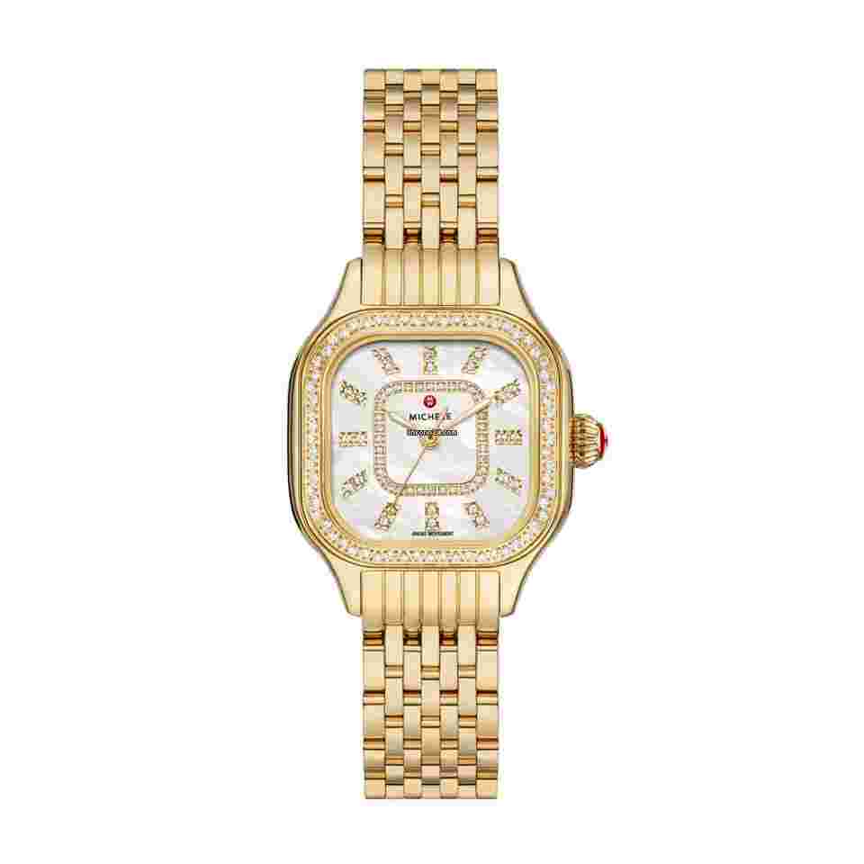 Michele
                           
                                 MWW33B000003 Meggie 29 mm Gold Tone Steel Diamonds Quartz Women's Watch