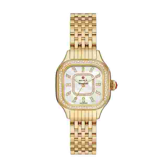 Michele
                           
                                 MWW33B000003 Meggie 29 mm Gold Tone Steel Diamonds Quartz Women's Watch