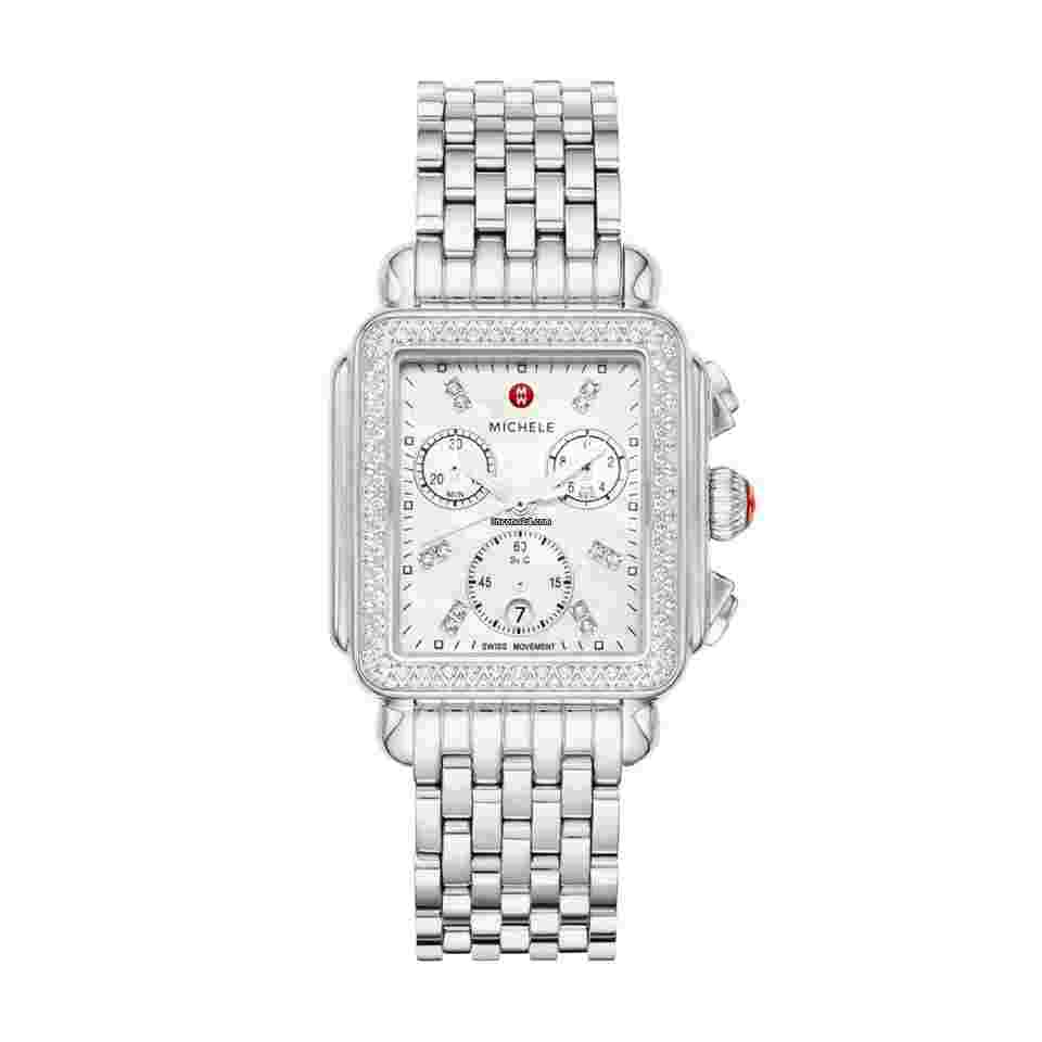 Michele Deco
                           
                                 MWW06A000775 Deco 33 mm Steel Diamonds MOP Swiss Quartz Women's Watch