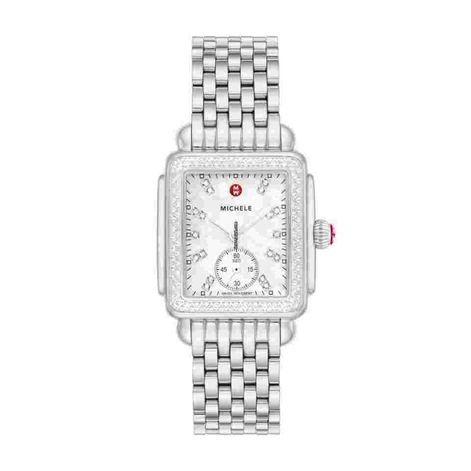 Michele Deco
                           
                                 MWW06V000122 Deco Mid 29 mm Steel MOP Diamond's Quartz Women's Watch