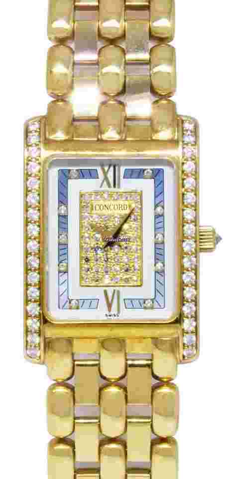 Concord
Veneto 18k YG White MOP Diamond Dial Ladies 19 Quartz Watch BP 51-25-665