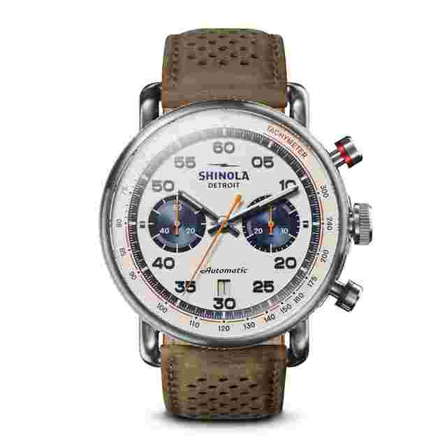 Shinola
                           
                                 44MM Limited Edition Canfield Speedway Brown Leather Watch S0120250982 Lap 05