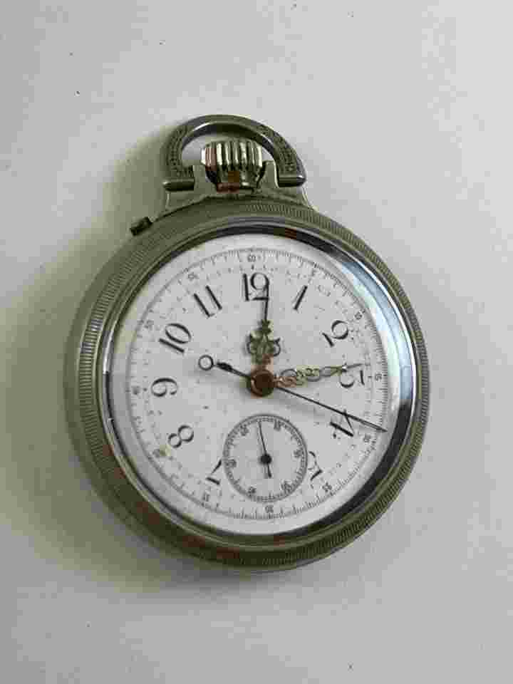 Jaeger-LeCoultre
                           
                                 Chronograph Military Doctors WW1Porcelian Dial Stainless Steel Screw Pocket Watch Swiss