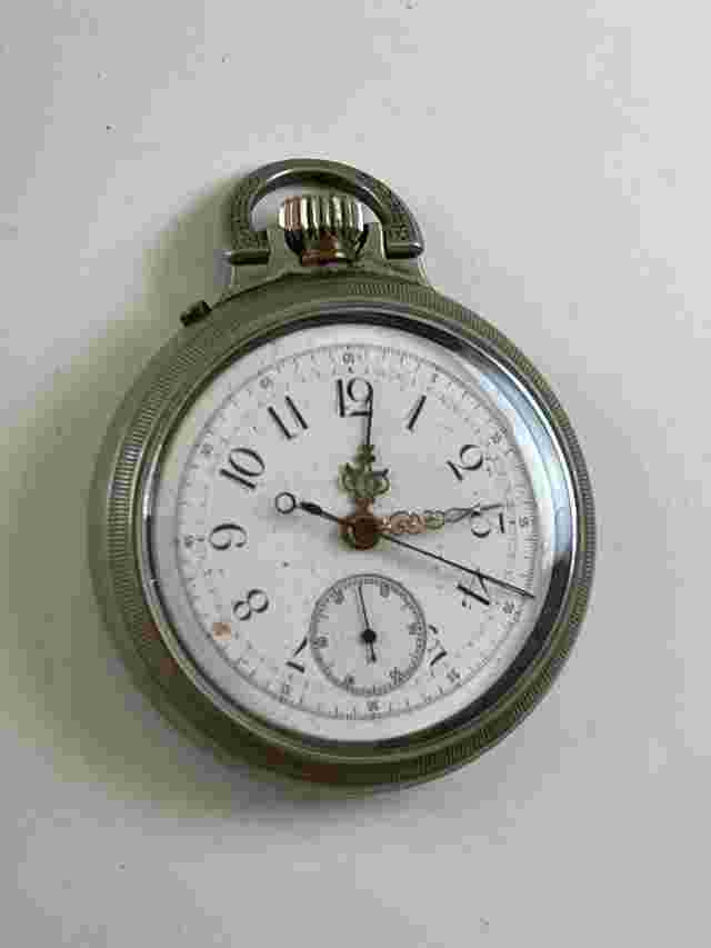 Jaeger-LeCoultre
                           
                                 Chronograph Military Doctors WW1Porcelian Dial Stainless Steel Screw Pocket Watch Swiss