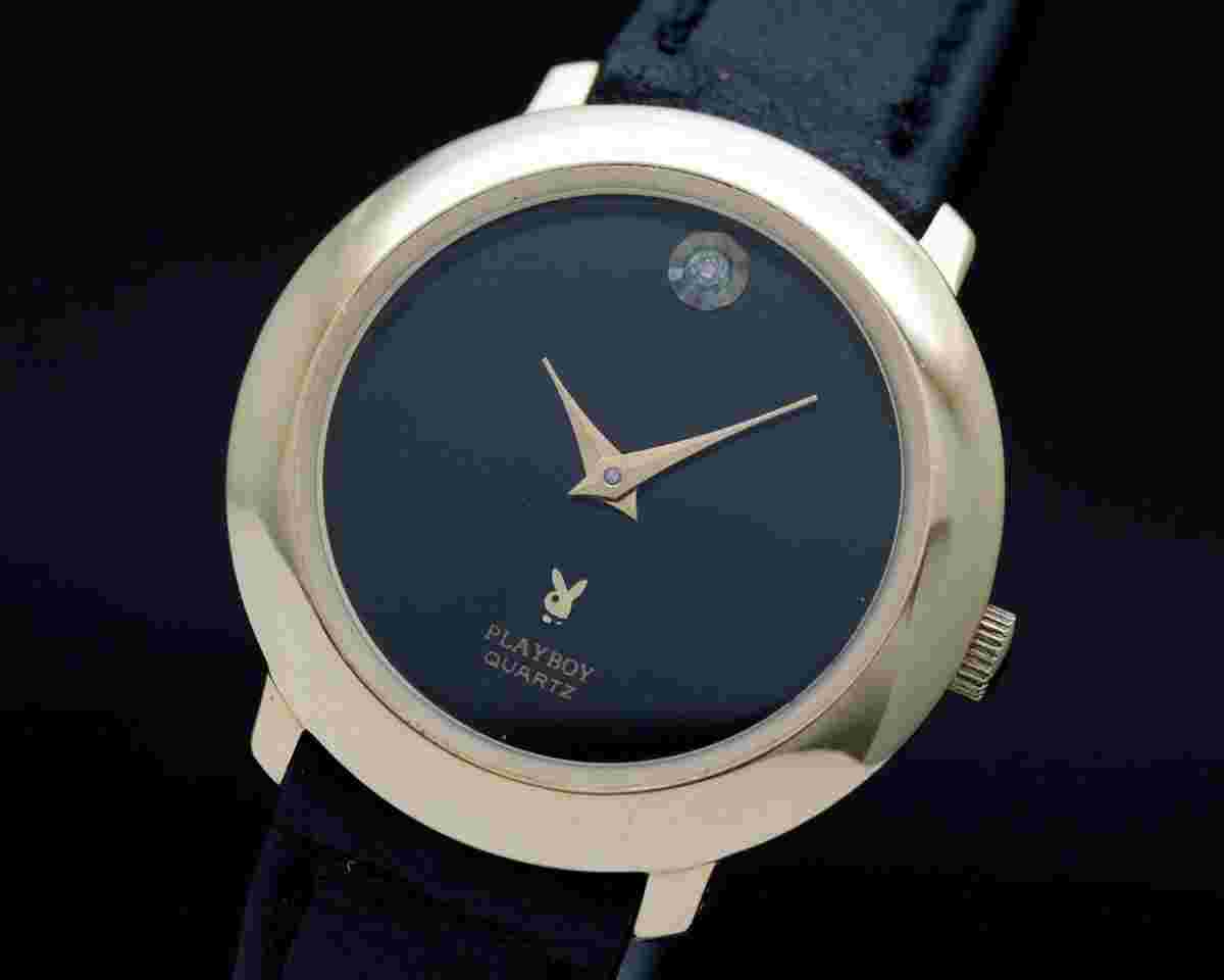Playboy New Old Stock diamond dial quartz vintage rare Swiss made NOS SERVICED WARRANTY