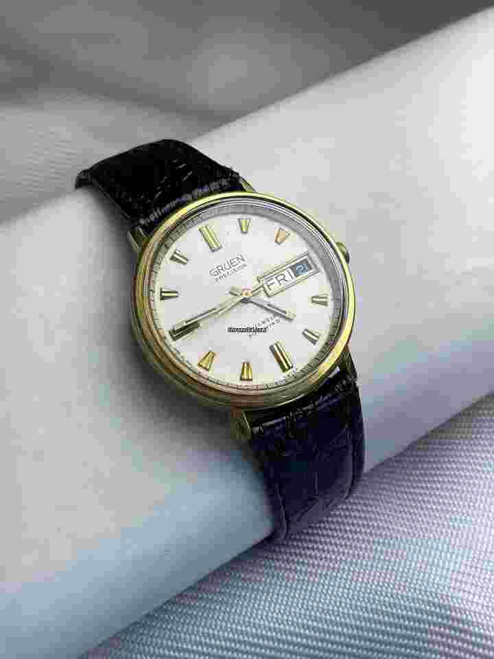 Gruen Precision
                           
                                 Automatic Calendar Quick Set Day/Date Classic Dress Gold Capped Swiss Made