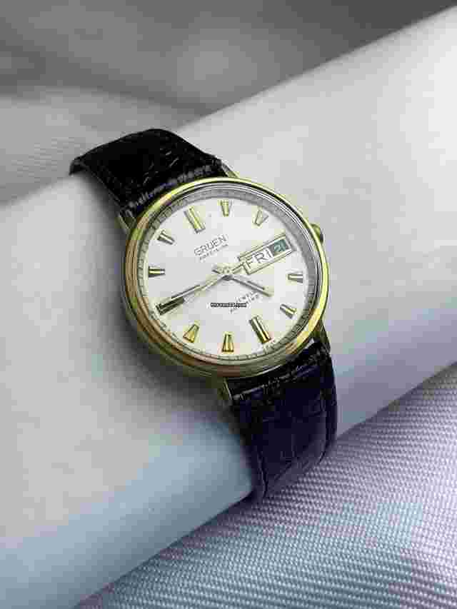 Gruen Precision
                           
                                 Automatic Calendar Quick Set Day/Date Classic Dress Gold Capped Swiss Made