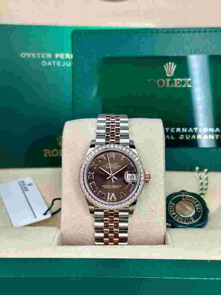 Rolex Lady-Datejust
                           
                                 278381RBR Lady-Datejust Two-Tone Rose Gold ss Chocolate Diamond @6 Dial 31mm