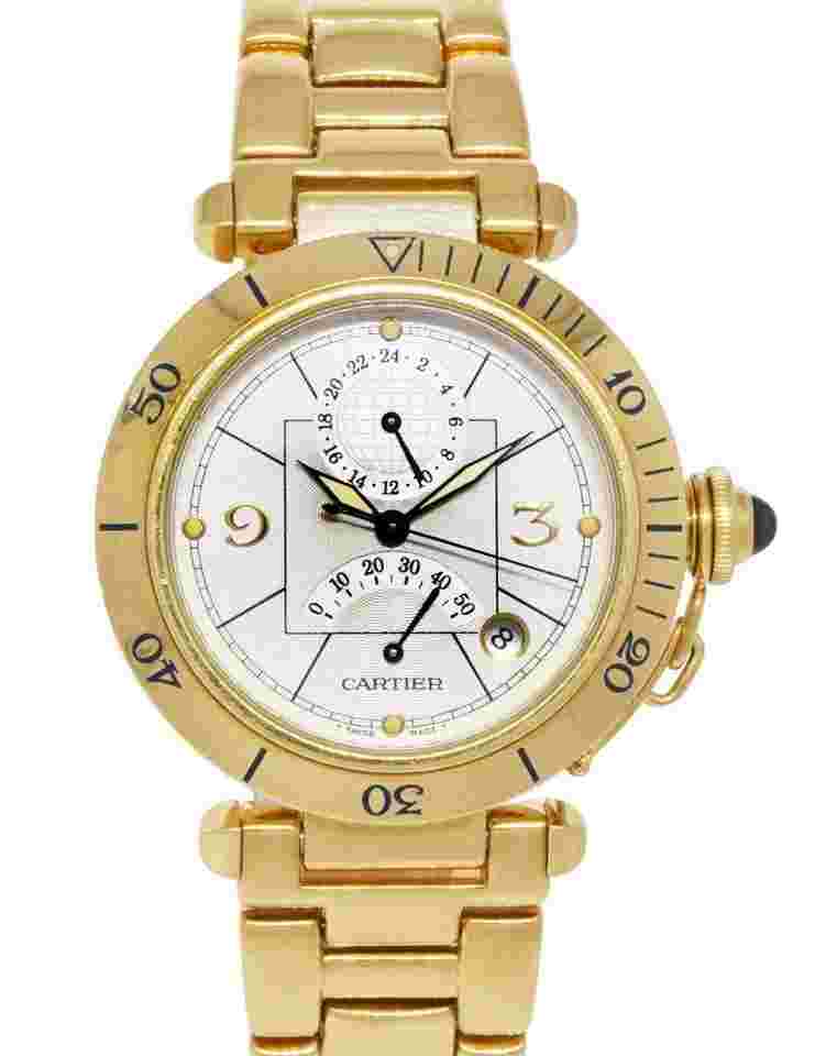 Cartier Pasha
Power Reserve GMT 18k Yellow Gold Mens 38mm Watch W3014456 2395