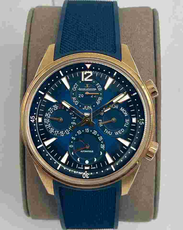 Jaeger-LeCoultre Polaris
                           
                                 Perpetual Calendar Rose Pink gold blue rubber strap men's watch Q908268J Q908269J