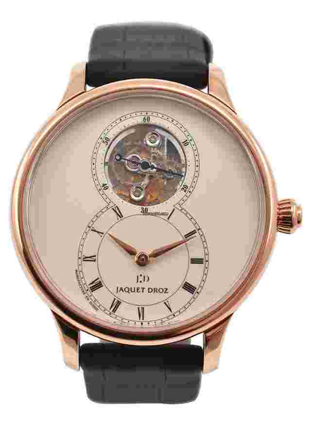 Jaquet-Droz Grande Seconde
                           
                                 Tourbillon in Rose Gold on Black Leather Strap with Ivory Enamel Dial
