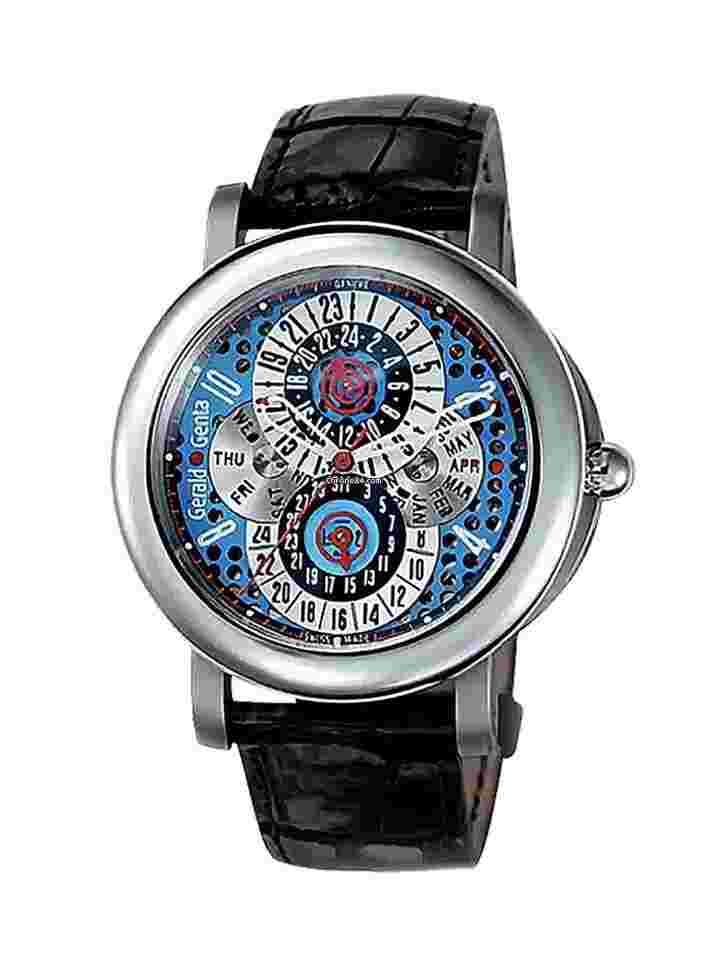 Gérald Genta
                           
                                 Arena Perpetual Calendar GMT Platinum & Titanium Men's Watch