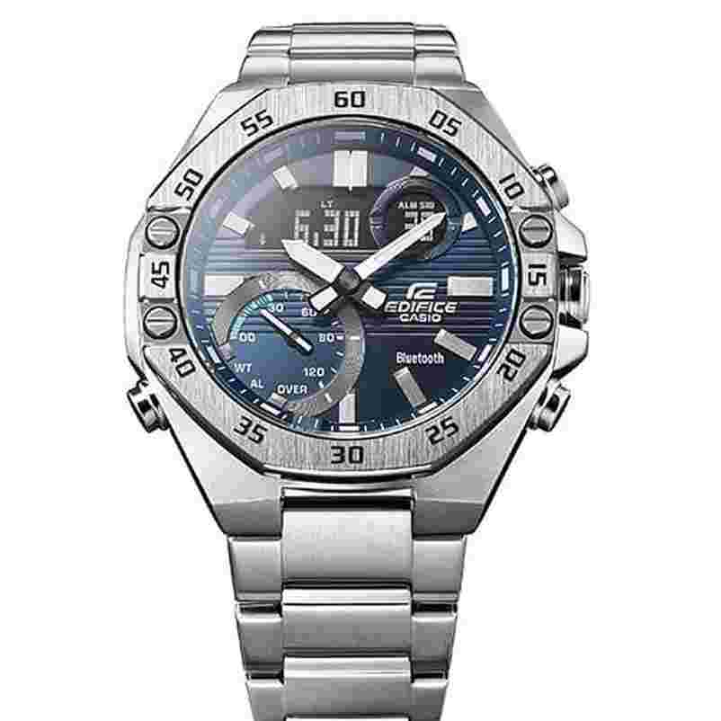 Casio Edifice
                           
                                 ECB-10D-2A Solar World Time Mobile Link 100M Men's Watch
