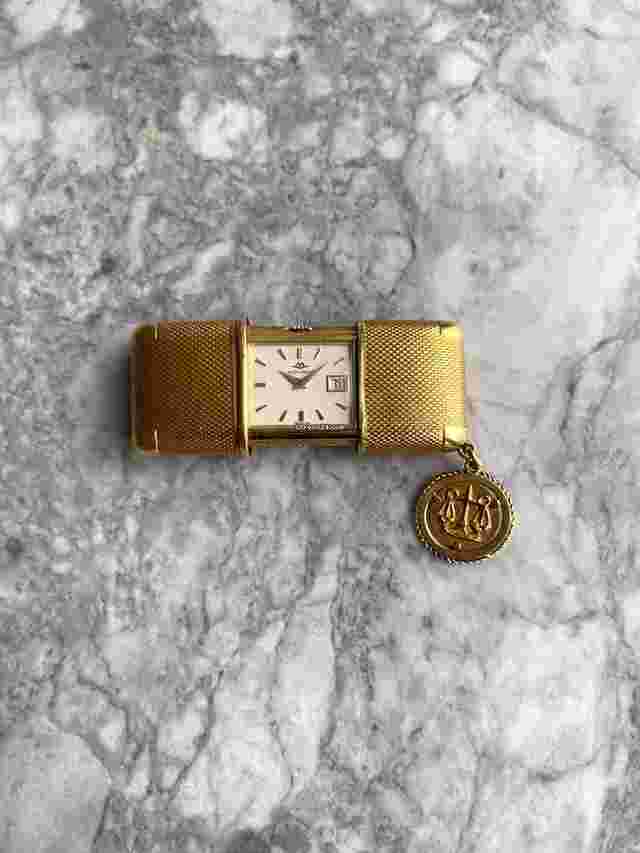 Movado
                           
                                 Vintage 1950s 18K Gold Manual Wind Travel Clock.