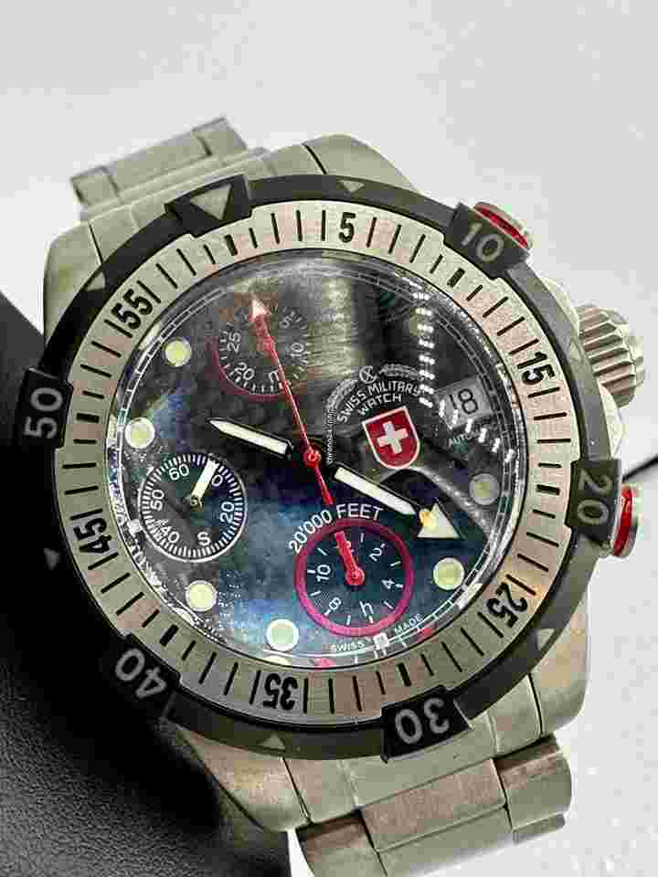 Charmex
                           
                                 CX Swiss Military Watch 20,000 Feet Diver Swiss Automatic Chrono Titanium 46mm
