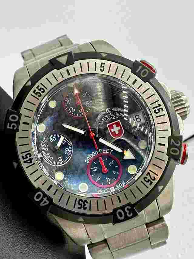 Charmex
                           
                                 CX Swiss Military Watch 20,000 Feet Diver Swiss Automatic Chrono Titanium 46mm