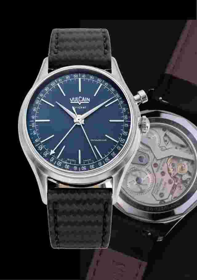 Vulcain Cricket
                           
                                 NEW: Cricket President 39mm - Blue - Black Leather Carbon - Open Case Back