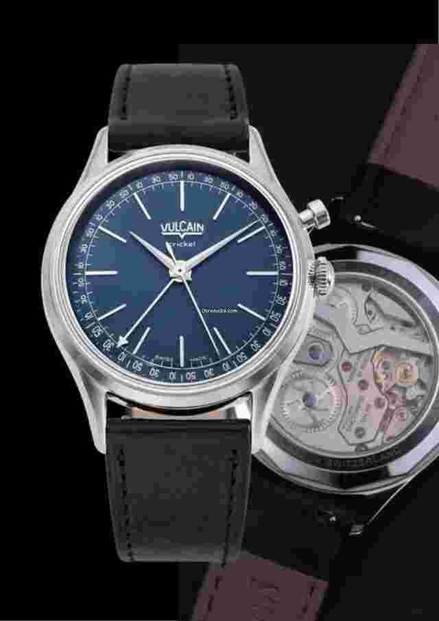 Vulcain Cricket
                           
                                 NEW: Cricket President 39mm - Blue - Black Leather - Open Case Back - OFFICIAL DEALER