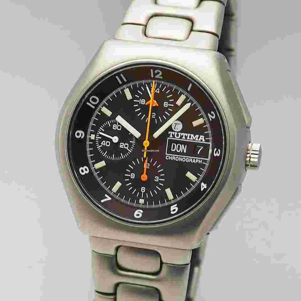 Tutima Military
                           
                                 Flieger Chronograph Ref: 760/01 Box+Papiere