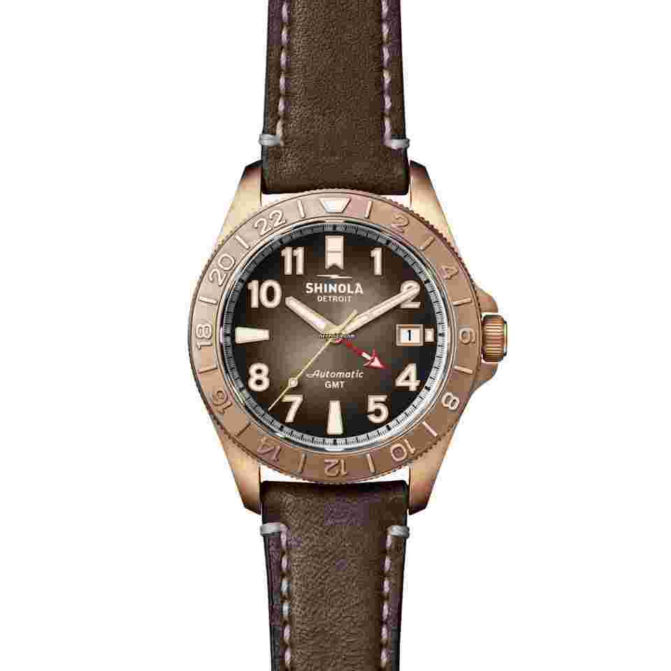 Shinola
                           
                                 40MM Bronze Monster GMT Set Automatic Brown Dial Extra NATO Strap Watch S012027332