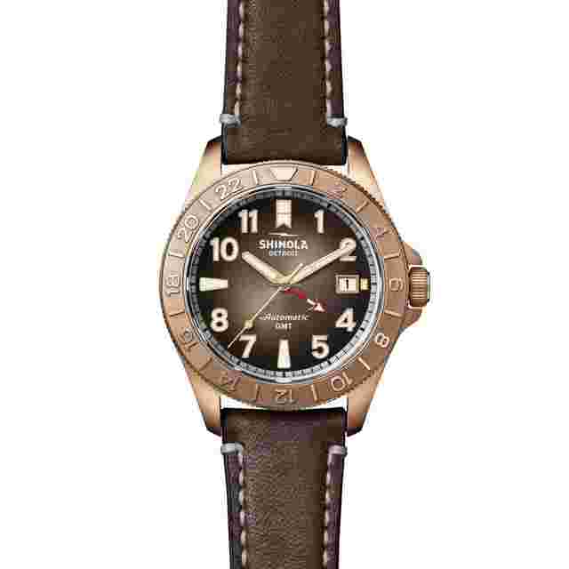 Shinola
                           
                                 40MM Bronze Monster GMT Set Automatic Brown Dial Extra NATO Strap Watch S012027332