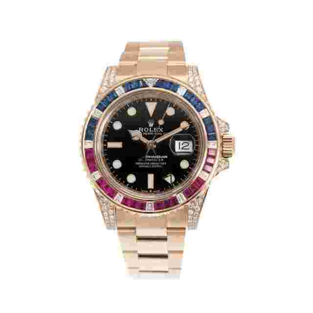 Rolex GMT-Master II
                           
                                 126755SARU 'SARU' Rose Gold Black Dial Diamond Bezel