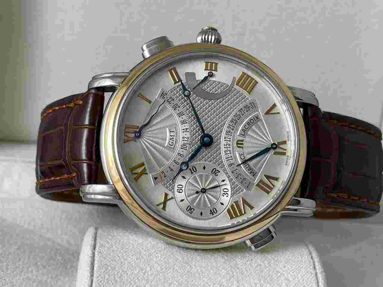 Maurice Lacroix Masterpiece
Double GMT Retrograde MP7018-PS101-110 43,5 mm