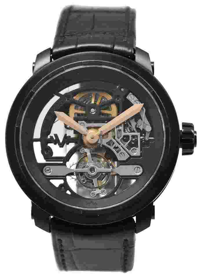Dewitt Twenty-8-Eight
Skeleton Tourbillon in Black Titanium on Black Rubber Strap with Skeleton Dial