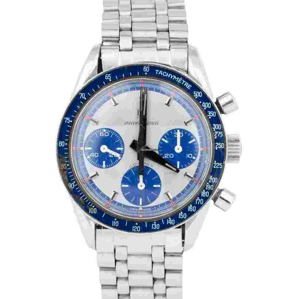 Universal Genève Compax
                           
                                 Nina Rindt Blue Stainless Steel 36mm Watch 885.107