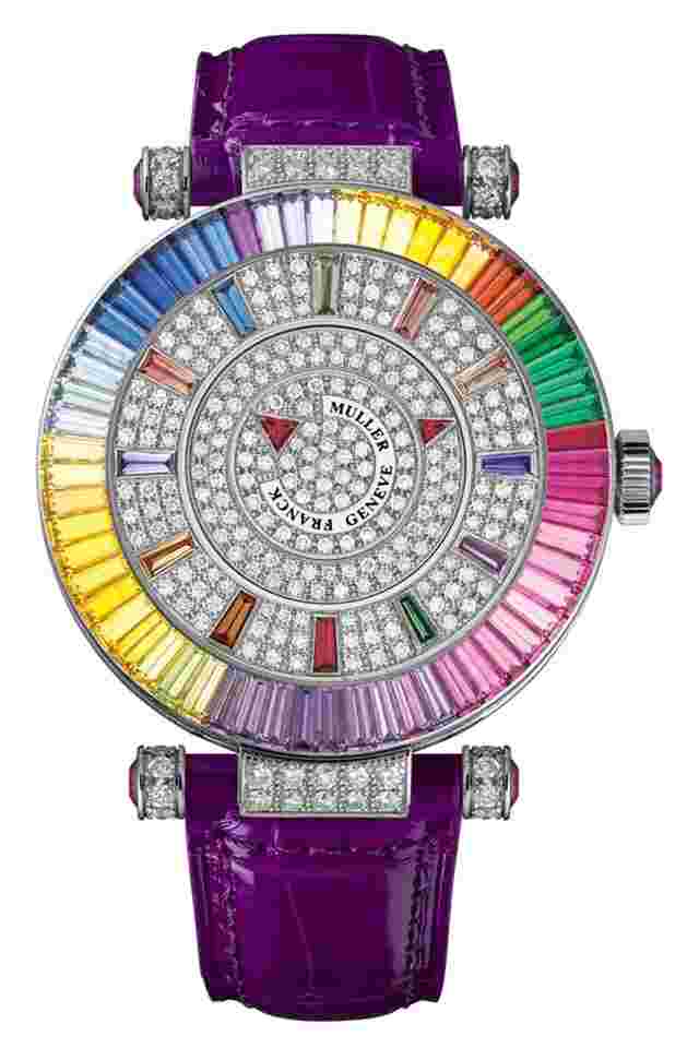 Franck Muller Double Mystery
                           
                                 Quatre Saisons Baguette Diamond Novelty Rainbow DM 42 QTR SAI BAG CD