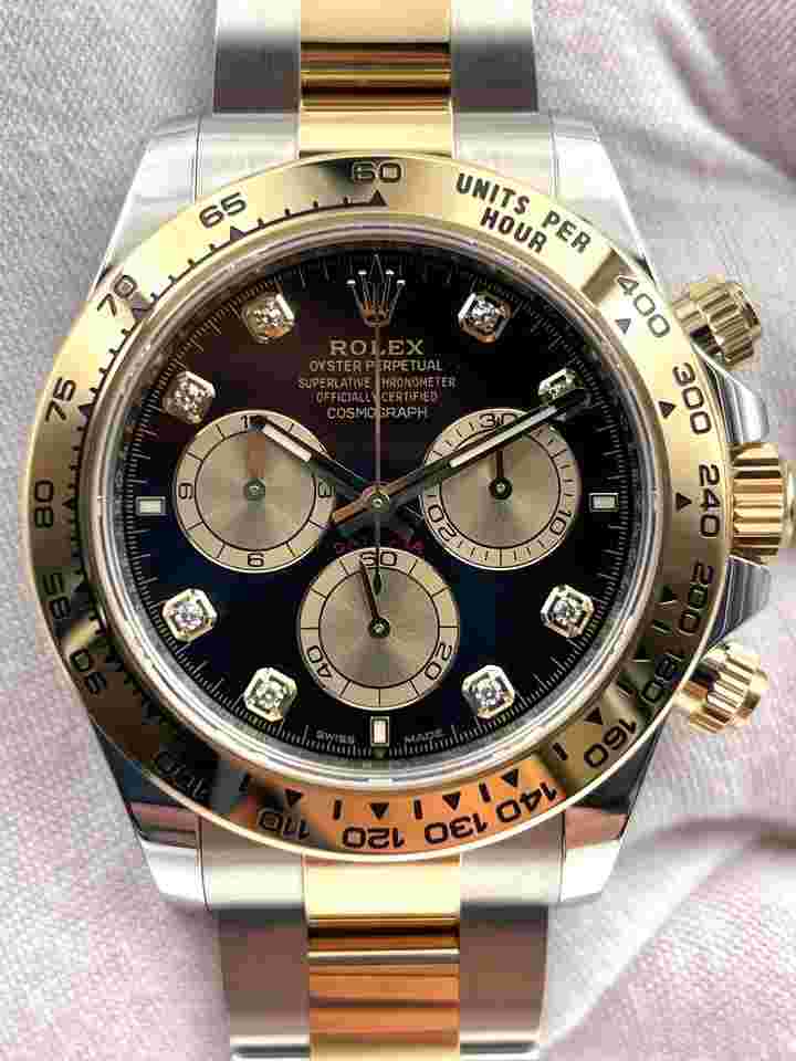 Rolex Daytona
                           
                                 Unworn Cosmograph Daytona Black Diamond Dial Two Tone Bracelet 126503 Box & Papers 2024