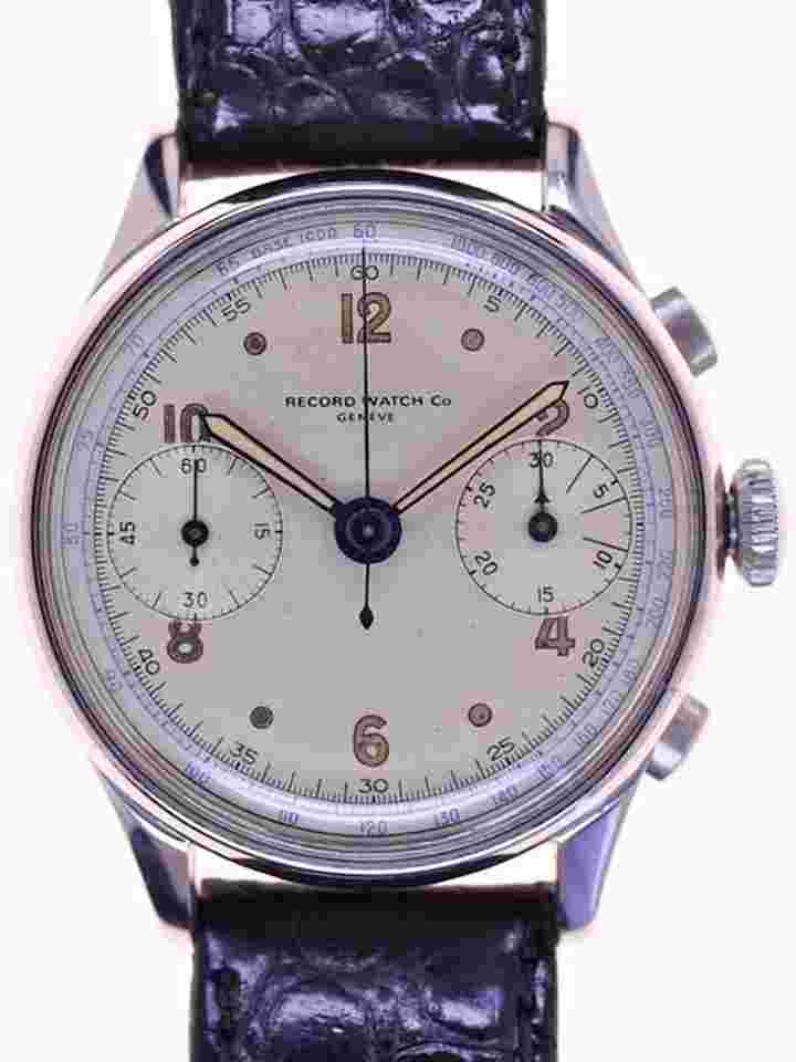 Record Valjoux 22 Stainless Steel 1950s