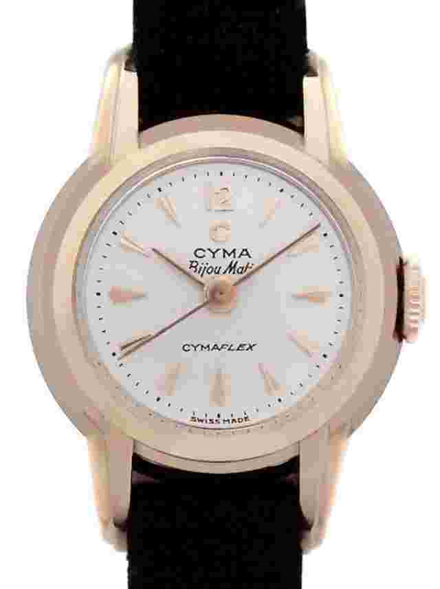 Cyma Bijou Matic NOS 18 k Rose Gold 1960s