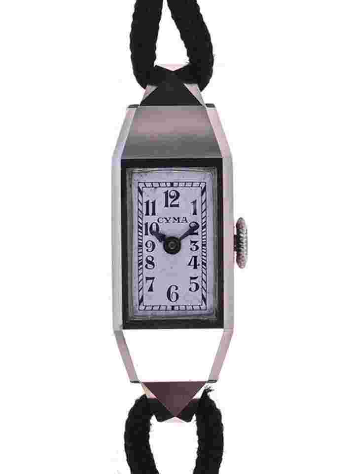 Cyma Ladies NOS 18 k White Gold 1930s