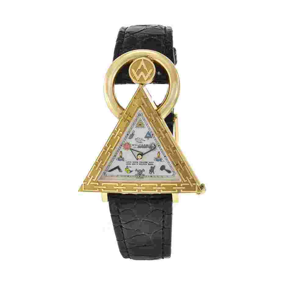 Waltham
                           
                                 Masonic Watch 18K Yellow Gold Pearlized Dial