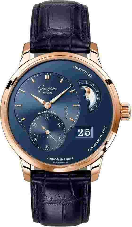 Glashütte Original PanoMaticLunar
Blue 40mm Red Gold Men’s Watch 1-90-02-11-35-61