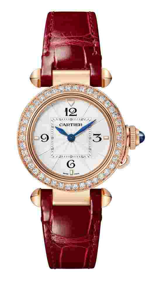 Cartier Pasha
                           
                                 de Cartier 30mm Rose Gold Diamond Red Alligator Ladies Watch WJPA0017